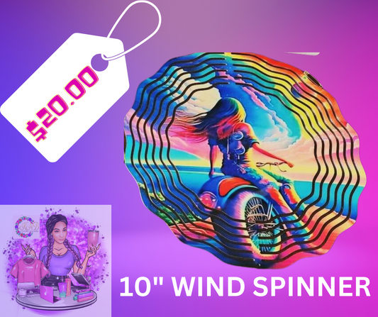 10" Biker Women Wind Spinner